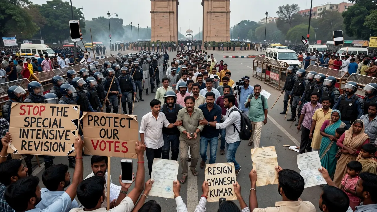 Delhi Crackdown Halts Protest Over Disputed Voter List Purge