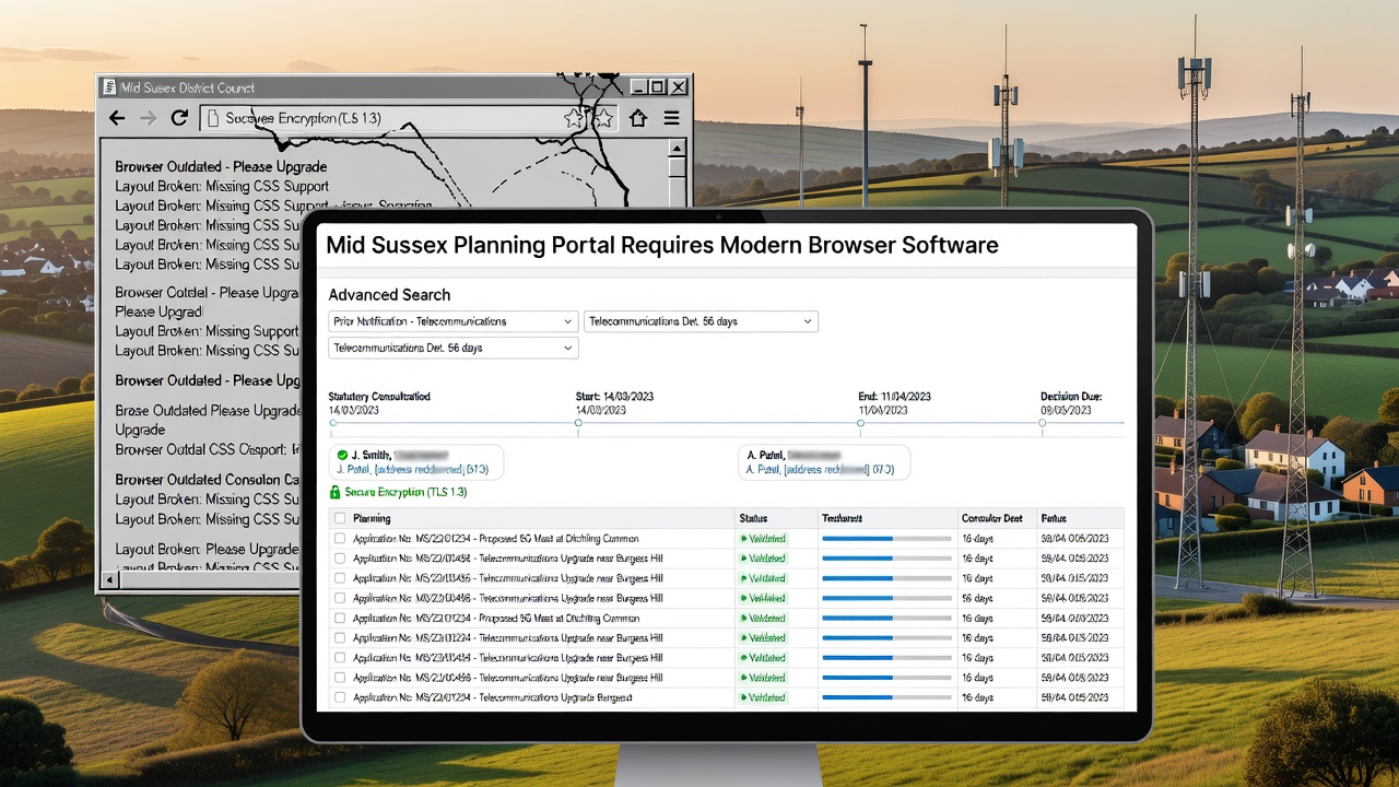 Mid Sussex Planning Portal Requires Modern Browser Software