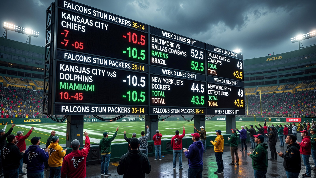 NFL Week 3 Betting Lines Shift After Falcons Stun Packers